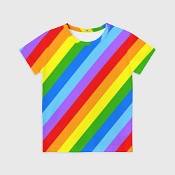 Футболка детская РАДУЖНЫЕ ЛИНИИ, цвет: 3D-принт