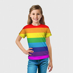 Футболка детская ЦВЕТНЫЕ ЛИНИИ, цвет: 3D-принт — фото 2