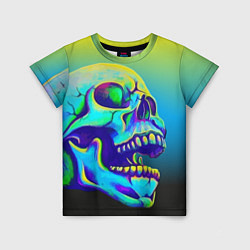 Футболка детская Neon skull, цвет: 3D-принт