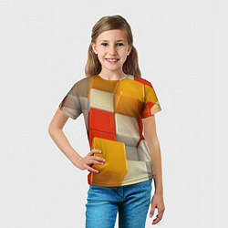 Футболка детская КУБЫ 3D, цвет: 3D-принт — фото 2