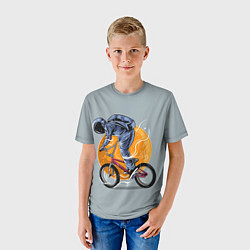 Футболка детская Космический велосипедист Z, цвет: 3D-принт — фото 2