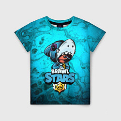 Футболка детская BRAWL STARS LEON SHARK, цвет: 3D-принт
