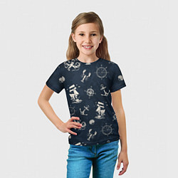 Футболка детская Nautical art, цвет: 3D-принт — фото 2