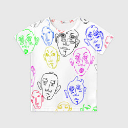 Футболка детская Цветные лица, цвет: 3D-принт