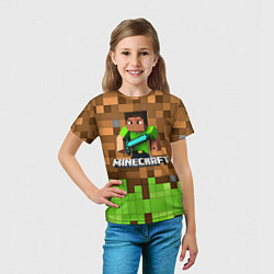 Футболка детская Minecraft logo heroes, цвет: 3D-принт — фото 2