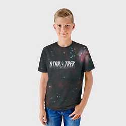 Футболка детская Startrek iron logo and space, цвет: 3D-принт — фото 2