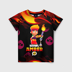 Футболка детская BRAWL STARS AMBER, цвет: 3D-принт