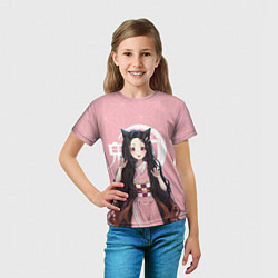 Футболка детская Nezuko, цвет: 3D-принт — фото 2