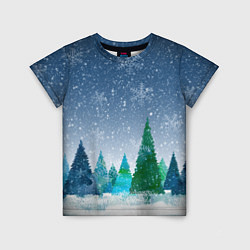 Детская футболка Снежинки в лесу