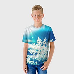 Футболка детская Снег, цвет: 3D-принт — фото 2