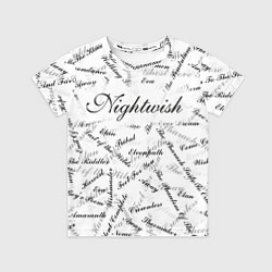 Футболка детская Nightwish Songs Найтвиш песни Z, цвет: 3D-принт