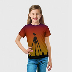 Футболка детская СИРЕНОГОЛОВЫЙ МОНСТР, цвет: 3D-принт — фото 2