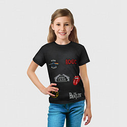Футболка детская РОКЕРСКИЕ НАШИВКИ, цвет: 3D-принт — фото 2