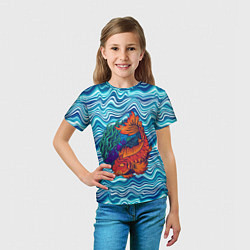 Футболка детская Fishing planet Огненная рыба, цвет: 3D-принт — фото 2