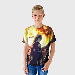 Футболка детская Demon Slayer: Kimetsu no Yaiba, цвет: 3D-принт — фото 2