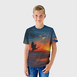 Футболка детская Прибрежный закат, цвет: 3D-принт — фото 2