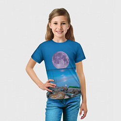 Футболка детская Лунный пляж, цвет: 3D-принт — фото 2