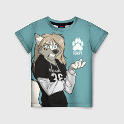Детская футболка Furry wolf