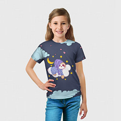 Футболка детская Сонный ленивец, цвет: 3D-принт — фото 2