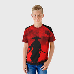 Футболка детская САМУРАЙ кровавой луны, цвет: 3D-принт — фото 2