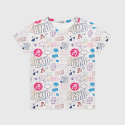 Футболка детская Граффити-школьная тетрадь, цвет: 3D-принт