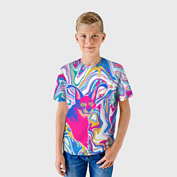 Футболка детская Floppa Art, цвет: 3D-принт — фото 2