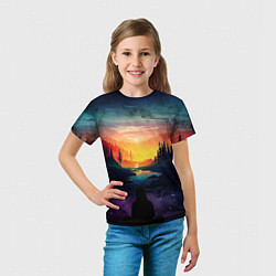 Футболка детская ПЕЙЗАЖ НАД ЗВЕЗДАМИ, цвет: 3D-принт — фото 2