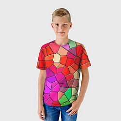 Футболка детская Мозаика цветная, цвет: 3D-принт — фото 2