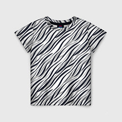 Футболка детская Черно-белый полосатый тигровый, цвет: 3D-принт