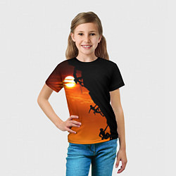 Футболка детская СКАЛОЛАЗЫ В ЗАКАТЕ, цвет: 3D-принт — фото 2