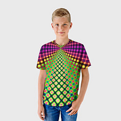 Футболка детская Неоновая геометрия абстракция, цвет: 3D-принт — фото 2