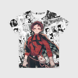 Футболка детская Танджиро Камадо на манге, цвет: 3D-принт