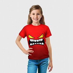 Футболка детская Geometry Dash: Demon Face, цвет: 3D-принт — фото 2