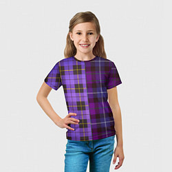 Футболка детская Purple Checkered, цвет: 3D-принт — фото 2