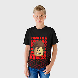 Футболка детская ROBLOX LEGO FACE УЗОР СОТЫ, цвет: 3D-принт — фото 2