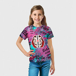 Футболка детская Бумажный дом Белла чао, цвет: 3D-принт — фото 2