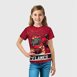Футболка детская Калгари Флэймз, Calgary Flames, цвет: 3D-принт — фото 2