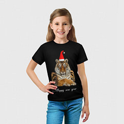 Футболка детская Новогодний тигр, цвет: 3D-принт — фото 2