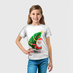 Футболка детская Дед мороз с елкой, цвет: 3D-принт — фото 2
