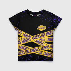 Футболка детская LAKERS LOGO БРЫЗГИ КРАСОК, цвет: 3D-принт