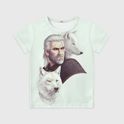 Детская футболка Ведьмак и белые волки