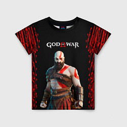 Футболка детская God of War красные разводы, цвет: 3D-принт