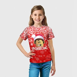 Футболка детская ROBLOX НОВОГОДНИЙ SMILE 2022, цвет: 3D-принт — фото 2