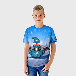 Футболка детская Антиковидный тигр в маске 2022 Covid-19, цвет: 3D-принт — фото 2