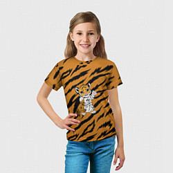 Футболка детская Новогодний Тигр 2022 tiger, цвет: 3D-принт — фото 2