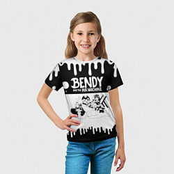 Футболка детская БЕНДИ И АЛИСА BENDY AND THE INK MACHINE, цвет: 3D-принт — фото 2