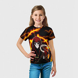 Футболка детская ШУТ DARKEST DUNGEON, ОГНЕННЫЕ МОЛНИИ, цвет: 3D-принт — фото 2