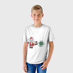 Футболка детская Дед Мороз Против Вируса, цвет: 3D-принт — фото 2