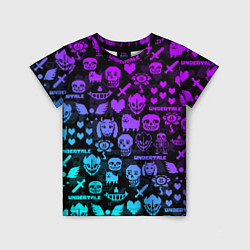 Футболка детская UNDERTALE NEON PATTERN УЗОР, цвет: 3D-принт