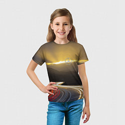 Футболка детская Ночная трасса, Мерседес, цвет: 3D-принт — фото 2